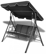 fekete kerti hintaágy tetőponyvával