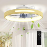 HOMCOM 49 cm LED mennyezeti ventilátor világítással, 40 W, fordítható DC motor, csendes működés, távirányító, 6 sebesség, 3 színhőmérséklet, időzítő —
