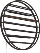 Modern Wall Lamp Black with wine rack Incl. LED - Wine Rack