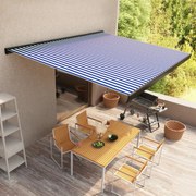 kék és fehér motorizált kazettás napellenző 350 x 250 cm