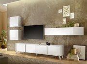 CITY egyajtós fali szekrény, felfelé ajtóval, fehér, magasfényű vázzal és előlapokkal