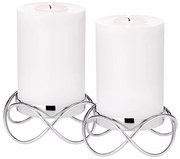 "Bastia" gyertyatartó nagy, ezüst, 2 db-os szett - EDZARD