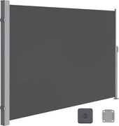 Oldalsó terasznapellenző, belátásgátló, szürke, 220 g/m² 160 x 300 cm