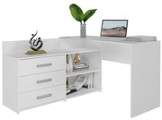 Dany sarok íróasztal polccal, tárolóval, fehér