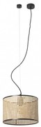 FARO 64314-48 - Csillár zsinóron MAMBO 1xE27/15W/230V rattan/fekete