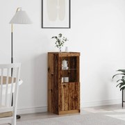 LED világítással rendelkező oldalajtó régi fa 41x37x100 cm