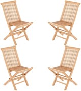 DIVERO Kerti szék összecsukható 4 db tíkfa