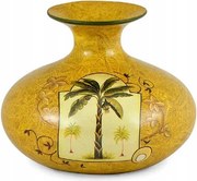 Kerámia váza pálma egzotikus mázas motívum
