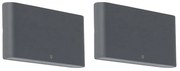 2 db-os kültéri fali lámpa szett sötétszürke 17,5 cm LED-del - Batt