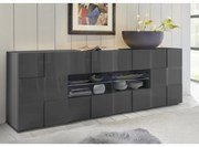 DAMA Antracit szürke Komód 2 ajtós 4 fiókos