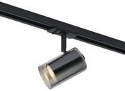 Modern fekete spotlámpa füstüveggel 1 fázisú sínrendszerhez - Iconic Lloyd