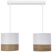 Csillár zsinóron BIANCO 2xE27/40W/230V fehér/barna