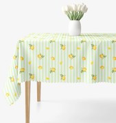 Goldea teflonos asztalterítő - citromok zöld csíkos alapon 120 x 180 cm