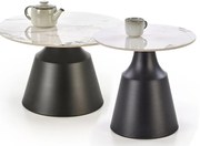 Magneta dohányzóasztal szett fehér márvány/fekete