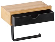 WENKO 24754100 - BAMBUSA WC-papír tartó 18,5 x 14 cm barna/fekete
