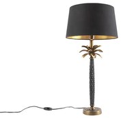 Art Deco asztali lámpa bronz fekete lámpabúrával 35 cm - Areka