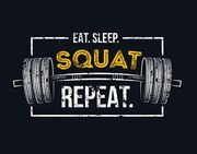 Illusztráció Eat sleep squat repeat. Gym motivational, Mitoria