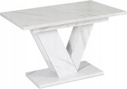 Bővíthető étkezőasztal 120–160 cm fehér márvány hatású kivitelben - CLARK