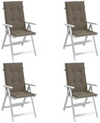 4 db tópszínű szövet magas háttámlájú székpárna 120x50x4 cm