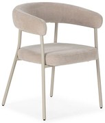 Bézs kárpitozott karfás étkezőfotel szett 2 db-os Yuri – MOME