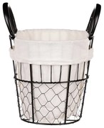 Vienne dekoratív fémkosár anyaggal, 18 x 18x 18 cm