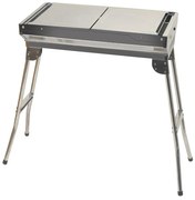 Hordozható faszén grill fényes króm