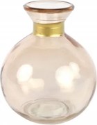 Babet üveg váza 13cm világosbarna