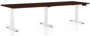 OfficeTech Long állítható magasságú asztal, 240 x 80 cm, fehér alap, wenge