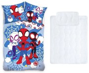 Pókember ovis, gyerek, ovis ágyneműhuzat és paplan/párna szett 100x135 cm 40x60 cm (Spidey Light)