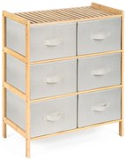 Bambusz polc G21 6 kosárral, bézs színű