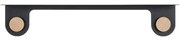 Hook fekete fali polc 2 akasztóval, hossz 70 cm - Gazzda