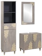 Fürdőszoba bútor szett fiókkal 3 pcs Szürke 62 x 33 x 58 cm