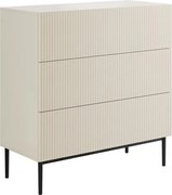 Nicole komód 100 cm fiókos, martellázott előlap - kasmír / fekete lábak