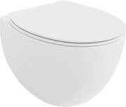 Mexen Egg perem nélküli WC-csésze lassan csukódó, vékony duroplast tetővel, fényes fehér - 30245000