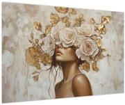 Kép - Lány rózsákkal (90x60 cm)