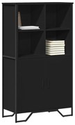 fekete szerelt fa magasszekrény 79,5 x 35,5 x 137,5 cm