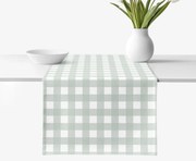 Goldea pamut asztali futó - zsálya színű kockás 35x120 cm