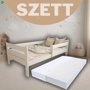 Edi fenyő gyerekágy fehér 80x160 + habmatrac