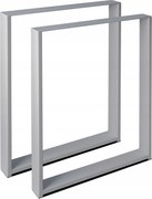 2x Fém acél lábak íróasztalhoz Profil 8x2 cm 60x72 Szürke