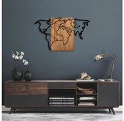 Fali dekoráció 118x70 cm fa/fém térkép