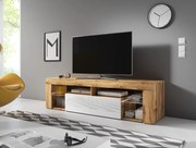 TV állvány wotan tölgy/fényes fehér színben. EVEREST 140 LE