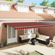 Automatikus Visszahúzható Napernyő Narancs és Barna 500x300 cm