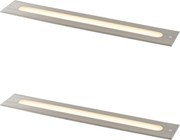 2 darabos modern acél színű földbe süllyeszthető spotlámpa készlet 50 cm LED-del IP65 - Eline