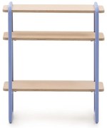 Világoskék-natúr színű függő gyerek könyvespolc kőrisfa dekorral 60x70x28 cm Tinn – Kave Home