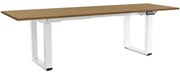 OfficeTech Strong állítható magasságú asztal 240 x 80 cm, fehér alap, köves tölgy