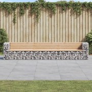 tömör fenyőfa gabion kerti pad 347x71x65,5 cm