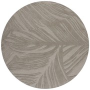 Szürke gyapjú kerek szőnyeg ø 160 cm Leaf - Flair Rugs