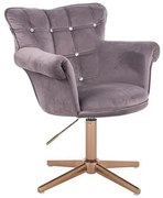HR804CCROSS Grafit modern velúr szék arany lábbal