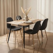AVENBERG NATURAL Étkezőgarnitúra 4 szék + asztal 120cm, szürke