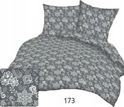 Ágyneműhuzat garnitúra 160x200 szürke grafit fehér virágos pamut Max